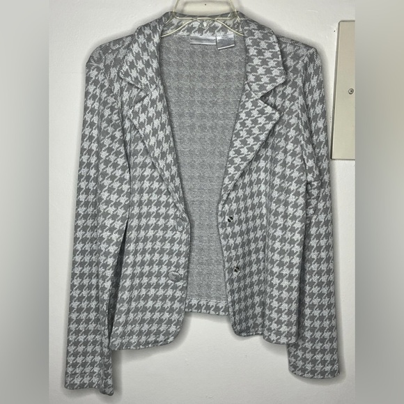 Worthington Gray Houndstooth Blazer Large - Picture 3 of 6
